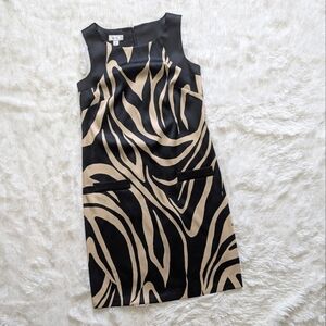 Alyx Zebra Print Black & Tan Cocktail Dress Size 6